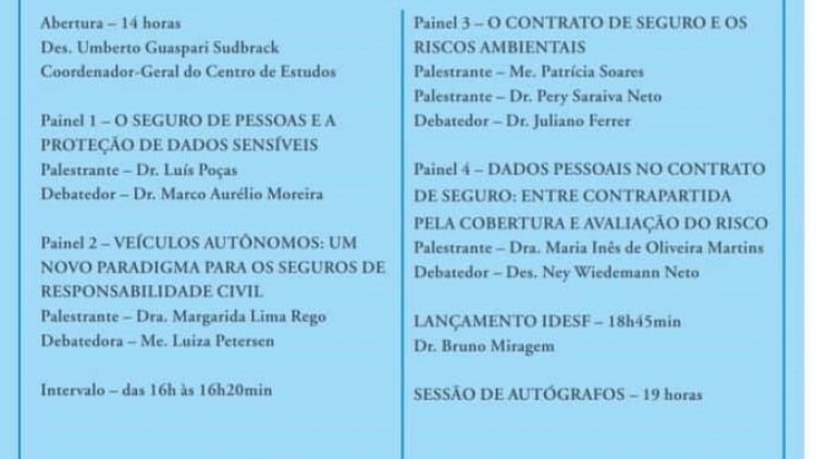 Seminário Luso-brasileiro de Direito dos Seguros: O Contrato de Seguro e os Novos Riscos – 29 de novembro