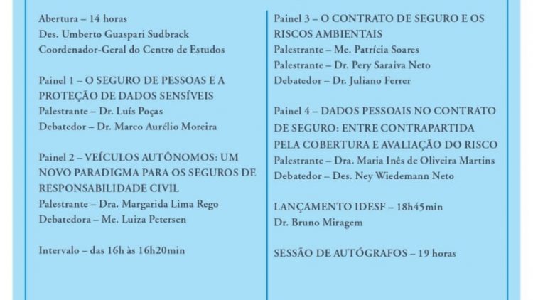 Seminário Luso-brasileiro de Direito dos Seguros: O Contrato de Seguro e os Novos Riscos – 29 de novembro