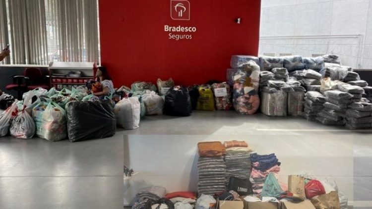 Funcionários do Grupo Bradesco Seguros doam agasalhos e cobertores em ação de voluntariado